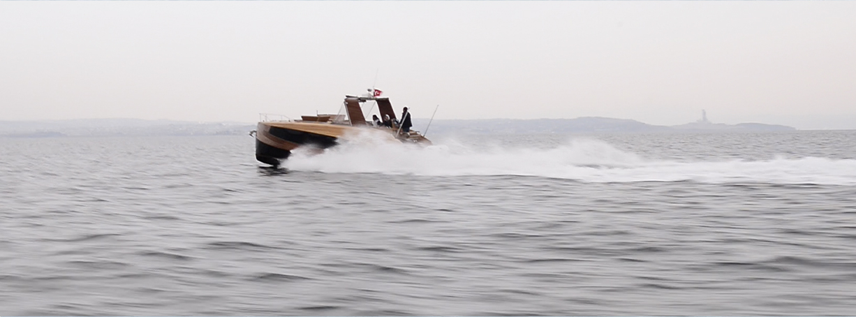 high end wooden motor yacht